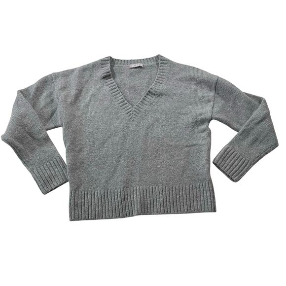 J Crew Grey Merino Wool Alpaca Blend Grey V Neck Pullover Sweater Sz S Preppy - Picture 1 of 7
